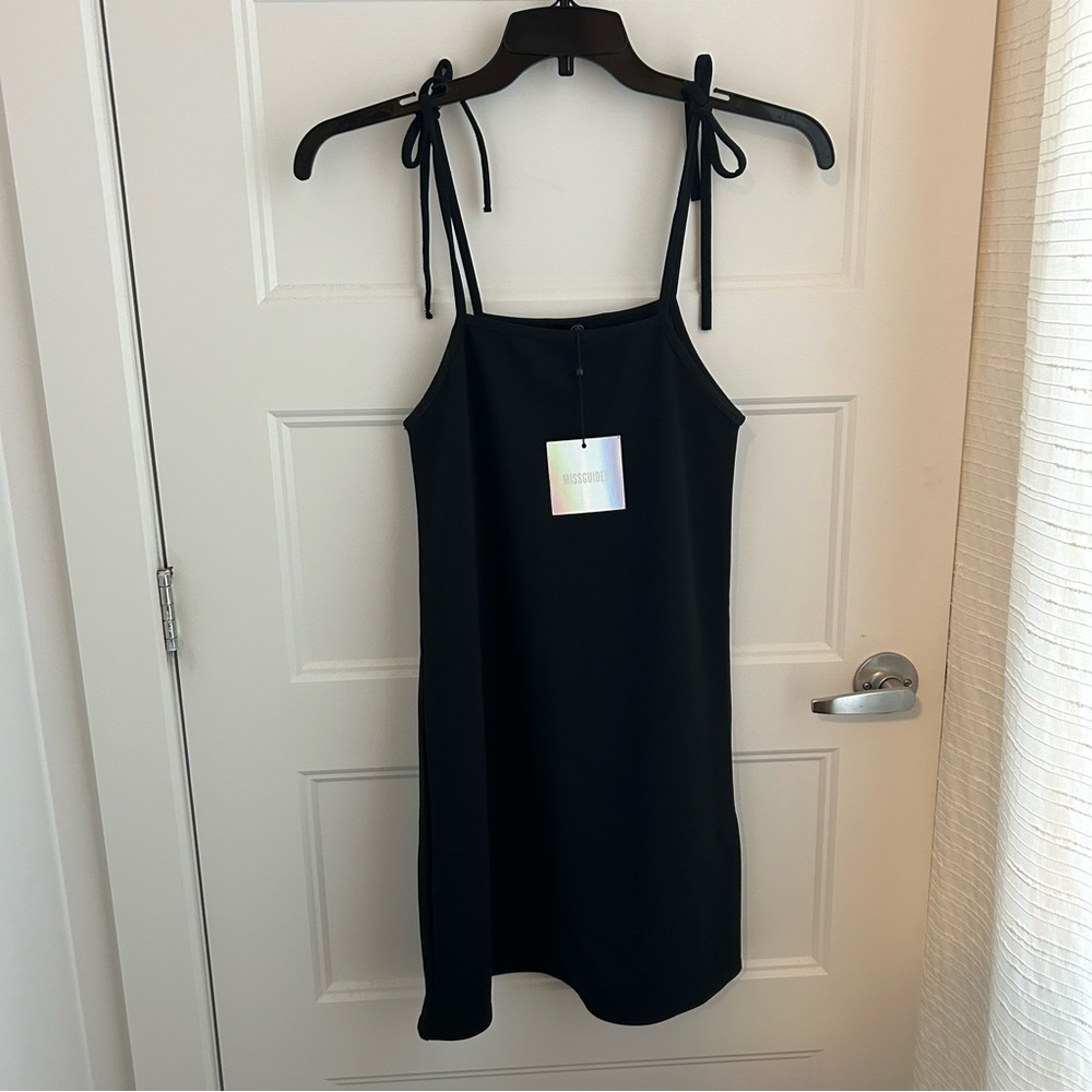 Missguided black strap cami dress